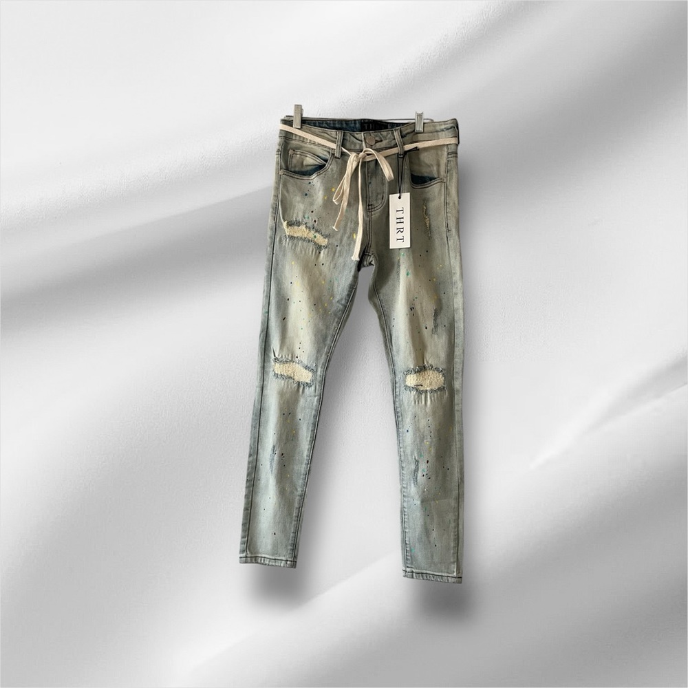 New THRT Skinny Jeans Paint Splatter sz 32 x 31 Mens